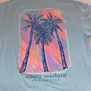 Simply Southern Womens Large SS palm trees